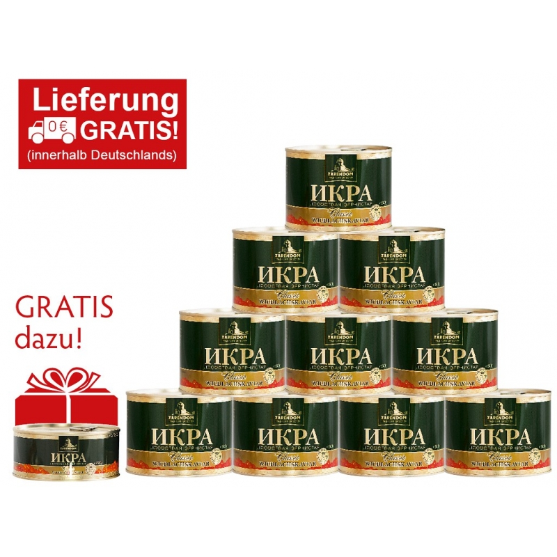 10x Gorbuscha Lachskaviar Zarendom® Classic 500 g + 250 g Dose gratis 10x Gorbuscha Lachskaviar Zarendom® Classic 500 g + 250 g Dose gratis